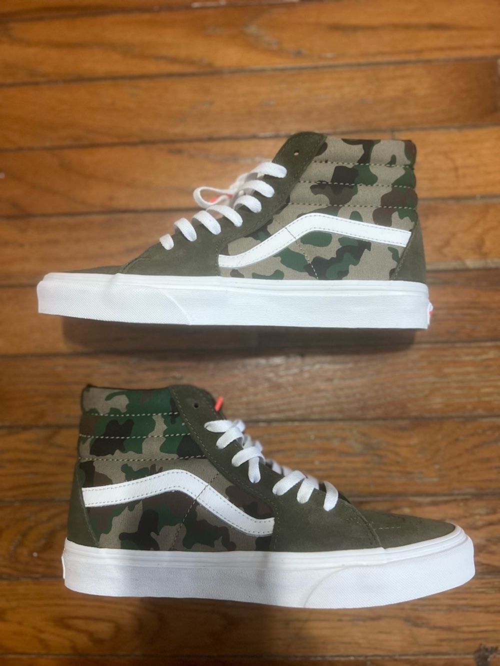 Vans Sk8-Hi Canvas High-Top Sneakers - Olive Camo SIZE MEN 7.5 WOMEN 9